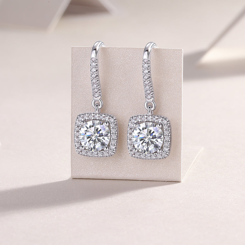 Moissanite Silver Plated Platinum Stud Earrings