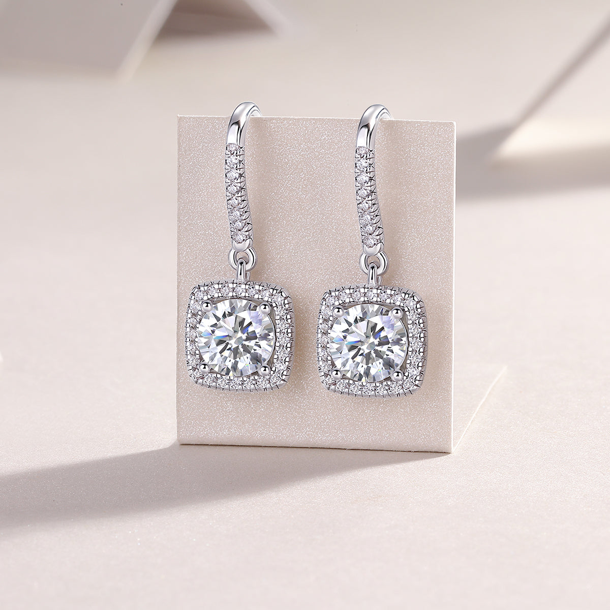 Moissanite Silver Plated Platinum Stud Earrings