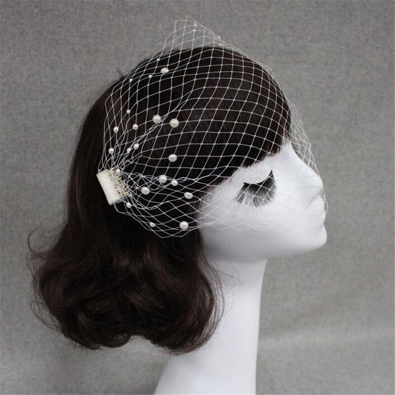 Bridal Veil Pearl Large Hole Mesh Hair Comb