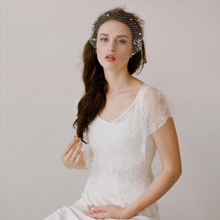 Bridal Veil Pearl Large Hole Mesh Hair Comb
