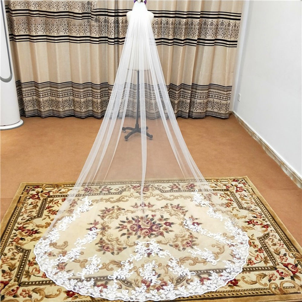 Handmade Applique Bridal Veil