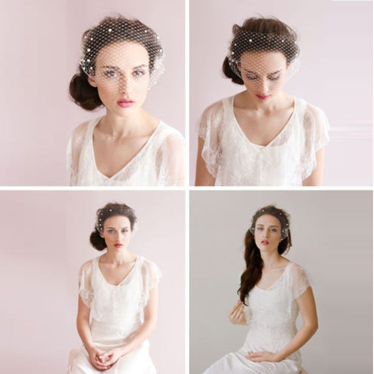 Bridal Veil Pearl Large Hole Mesh Hair Comb
