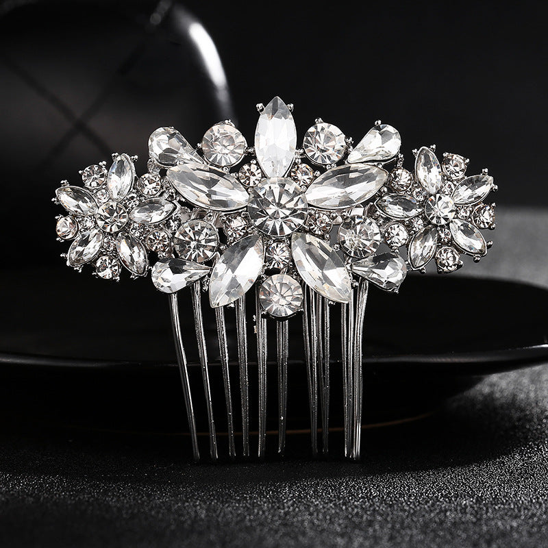 Exquisite Square Glass Rhinestone Bridal Hair Comb