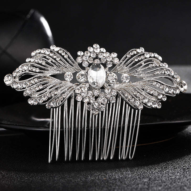 Exquisite Square Glass Rhinestone Bridal Hair Comb