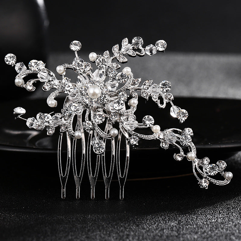 Exquisite Square Glass Rhinestone Bridal Hair Comb