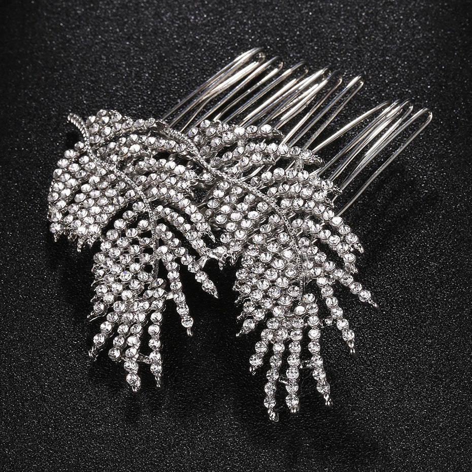 Exquisite Square Glass Rhinestone Bridal Hair Comb