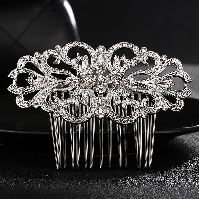 Exquisite Square Glass Rhinestone Bridal Hair Comb