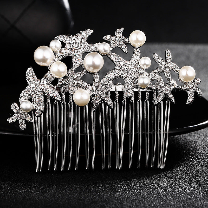 Exquisite Square Glass Rhinestone Bridal Hair Comb