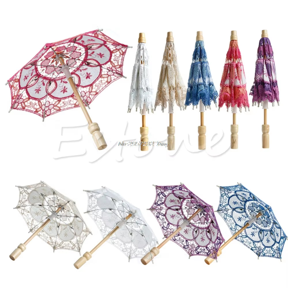 Hot Selling New Embroidered Lace Parasol Wedding Umbrella Dropshipping