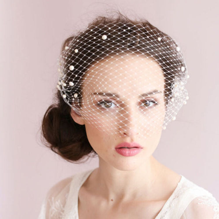 Bridal Veil Pearl Large Hole Mesh Hair Comb