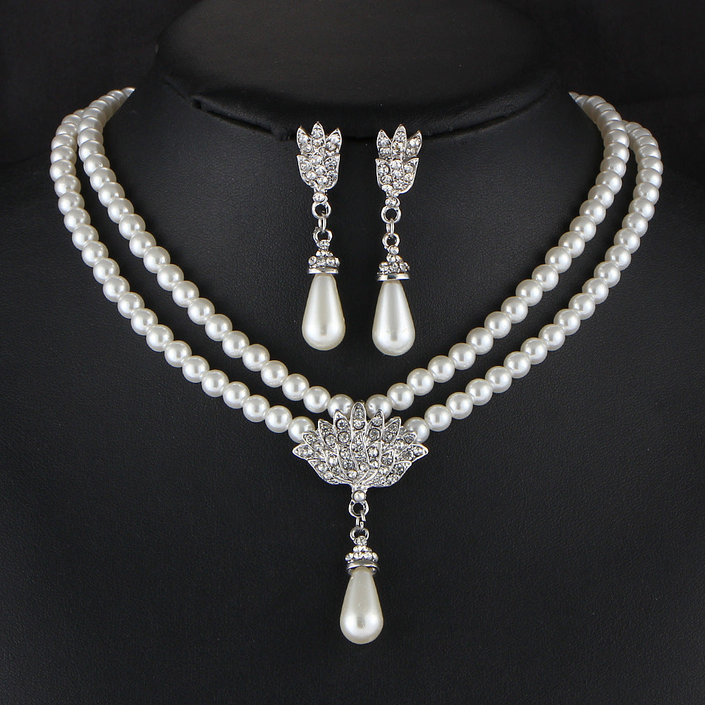 Bridal Pearl Crystal Diamond Jewellery