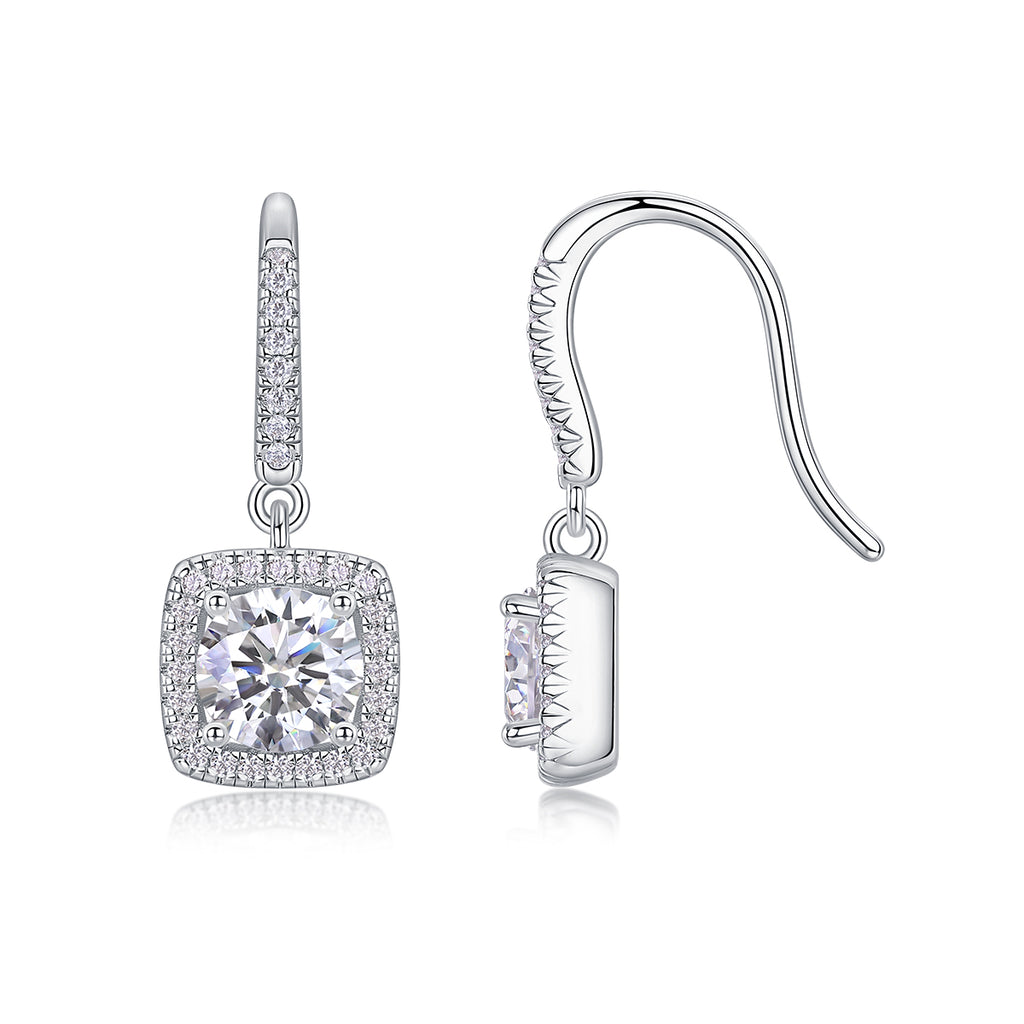 Moissanite Silver Plated Platinum Stud Earrings