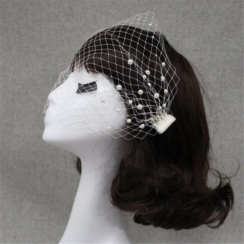 Bridal Veil Pearl Large Hole Mesh Hair Comb
