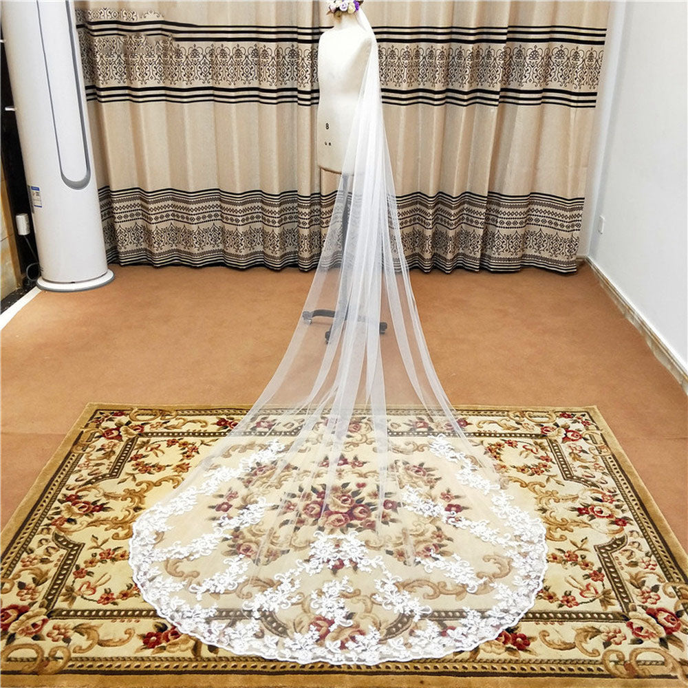 Handmade Applique Bridal Veil