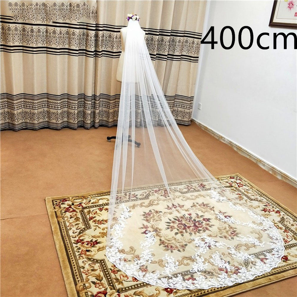 Handmade Applique Bridal Veil