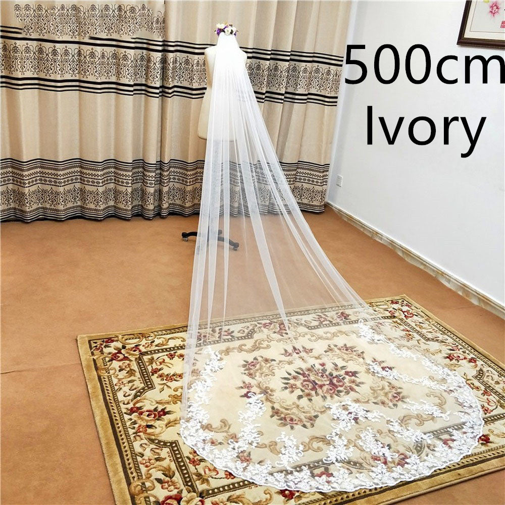 Handmade Applique Bridal Veil