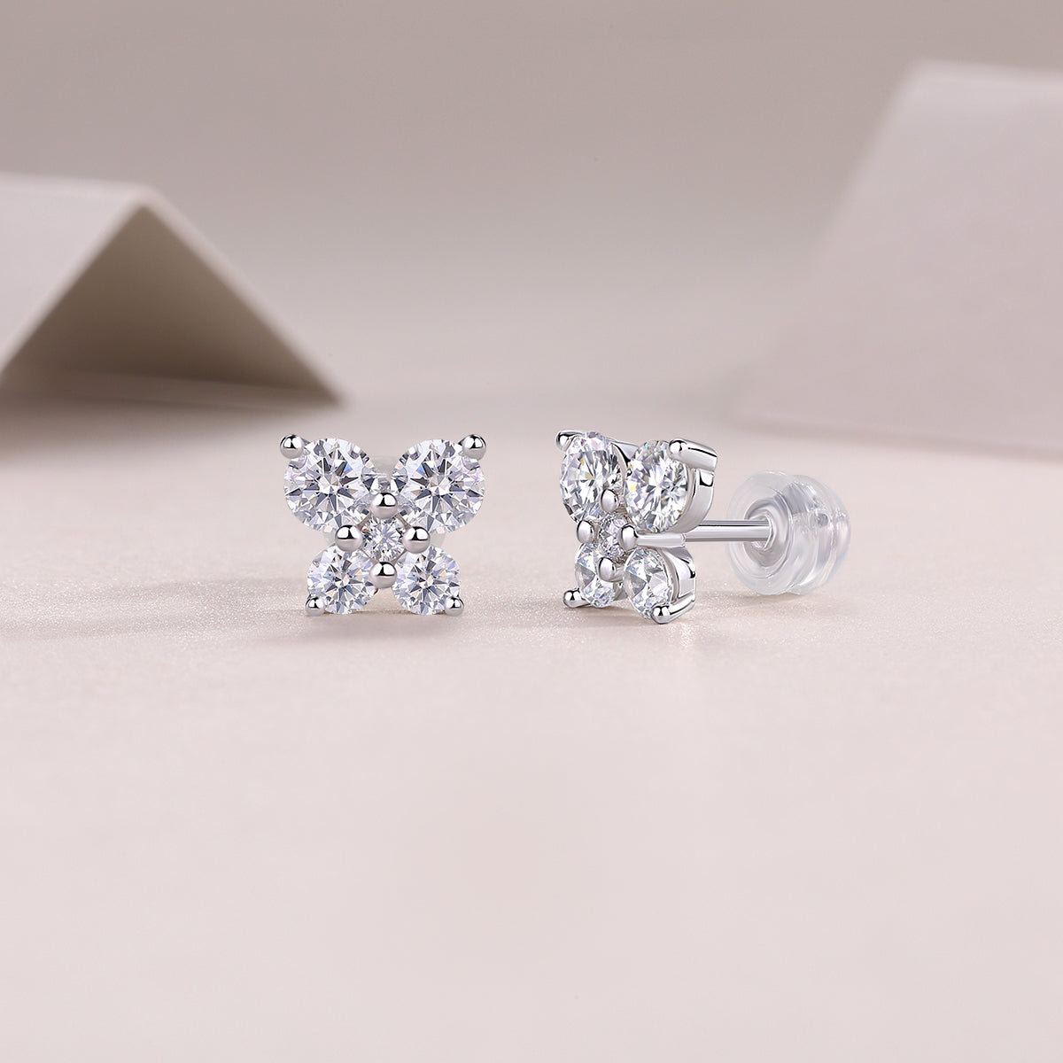 Silver Plated Platinum Stud Earrings