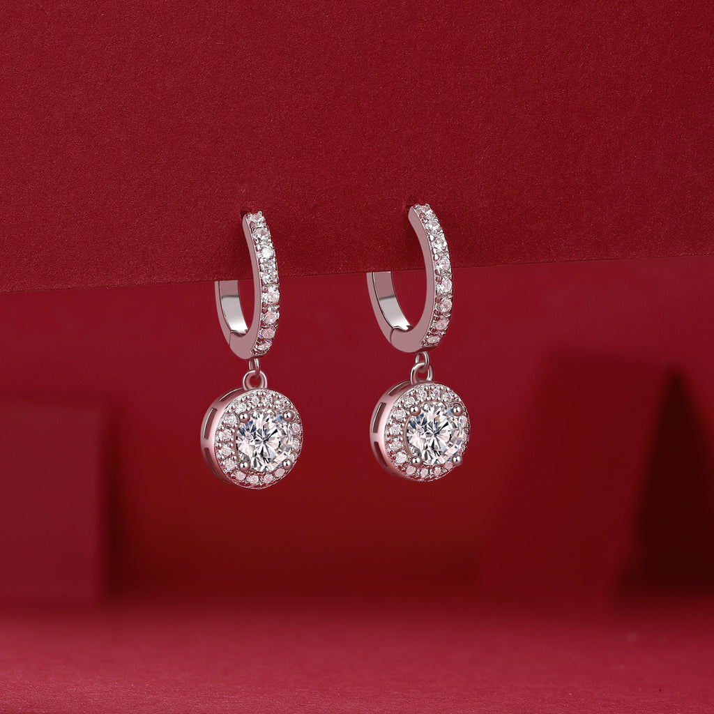 Earrings Set With 0.5-carat Top-quality Moissanite S925 Silver And Platinum-plated Stud Earrings,