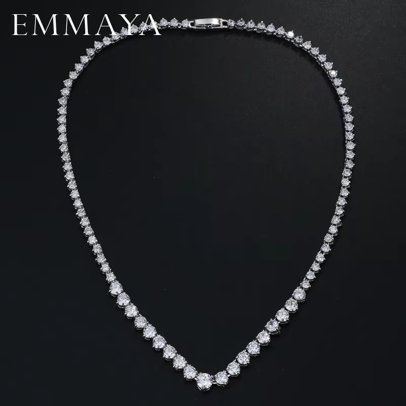 AAA Zircons Stunning round CZ Crystal Necklaces and Luxury Bridal Party Jewelry for Wedding