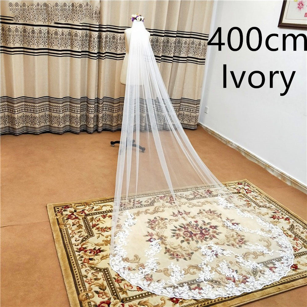 Handmade Applique Bridal Veil