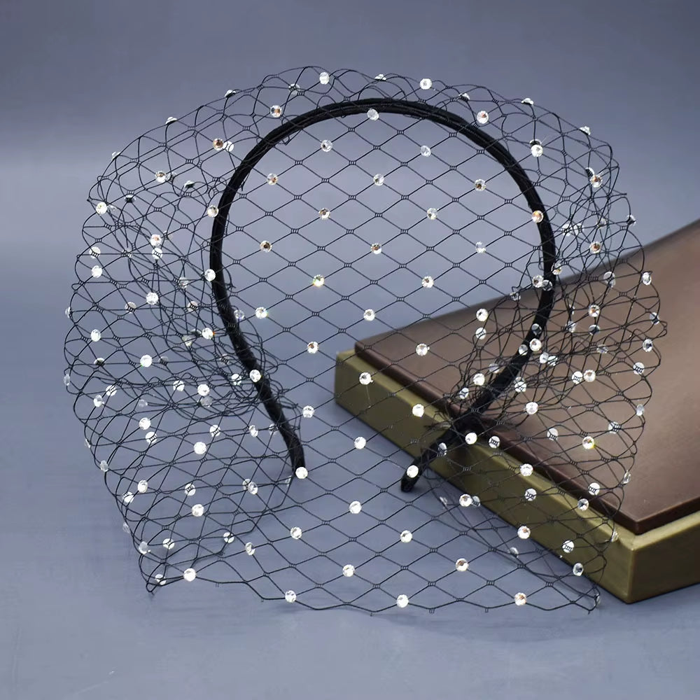 Birdcage Veil Blusher Veil White Headband Veil for Bridal Fascinators Black Face Net Mask Hair Jewelry Accessories Veils