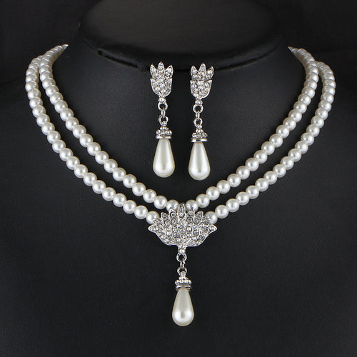 Bridal Pearl Crystal Diamond Jewellery
