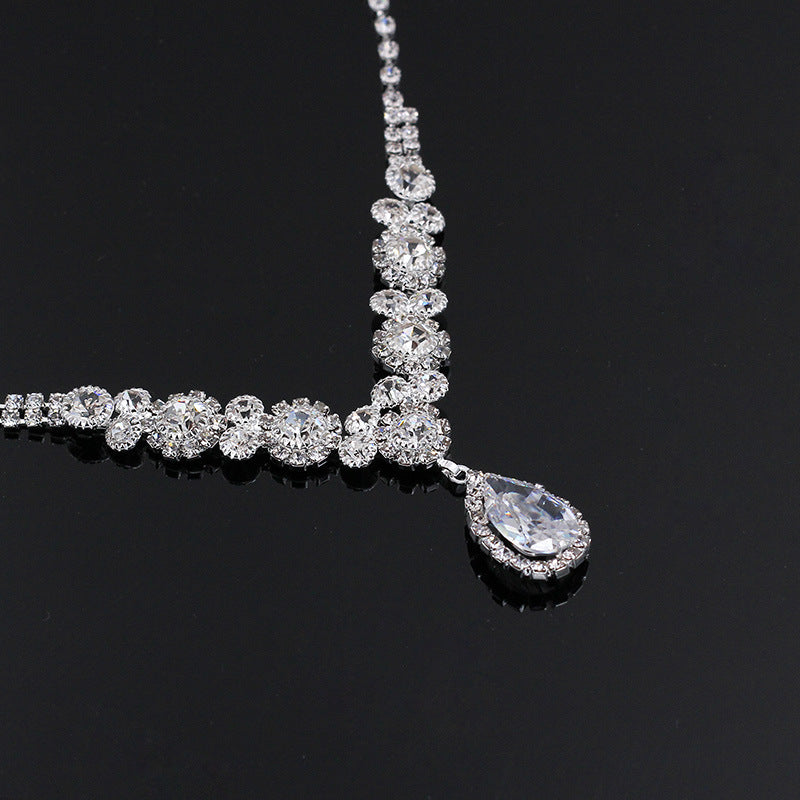 Sets of zircon necklace & earrings