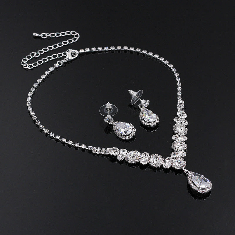 Sets of zircon necklace & earrings