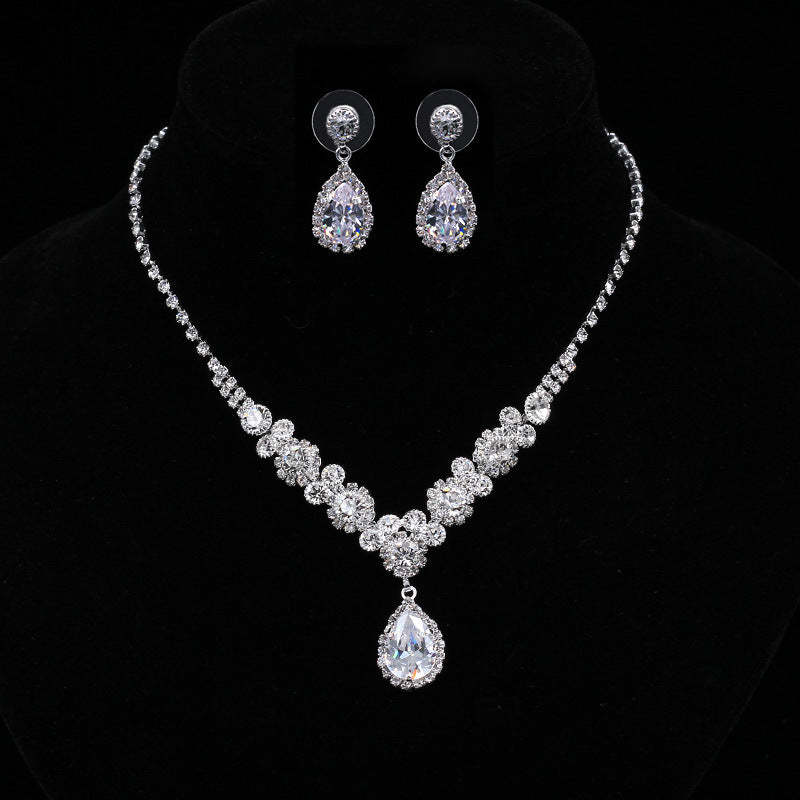 Sets of zircon necklace & earrings