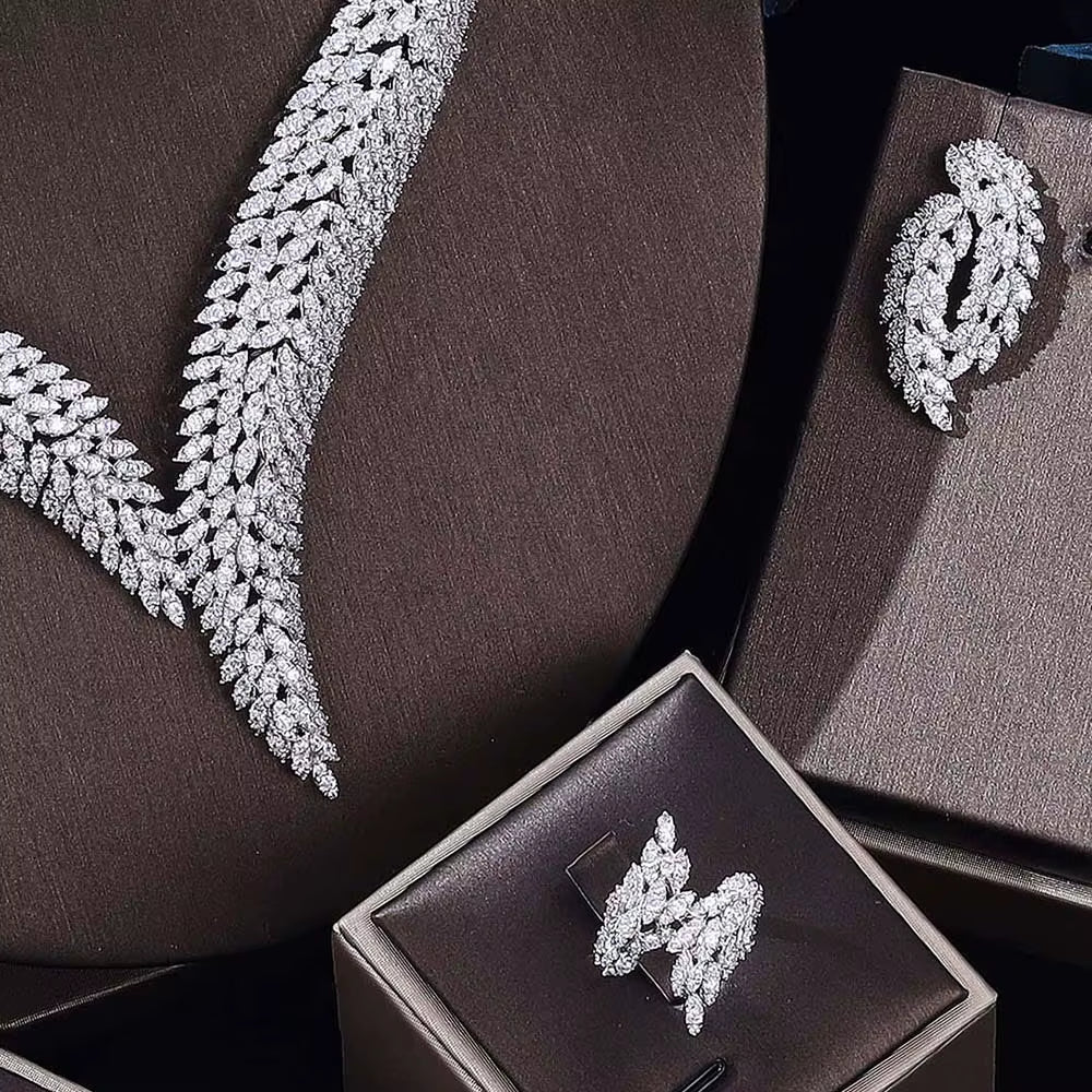 2023 Hot Selling Cubic Zirconia Bridal Wedding Jewelry Set Bridal 4-Piece Set Women'S Jewelry Set Jewelry Brand Reproduction