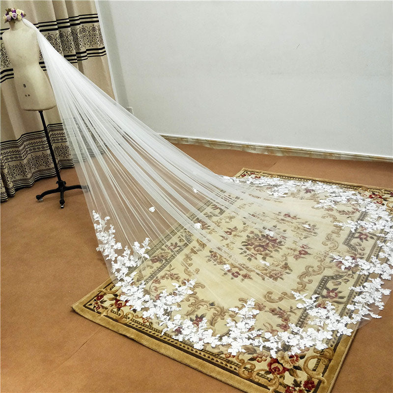 Handmade Applique Bridal Veil