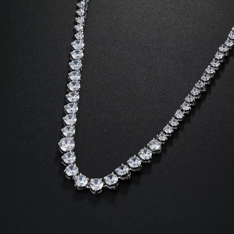 AAA Zircons Stunning round CZ Crystal Necklaces and Luxury Bridal Party Jewelry for Wedding