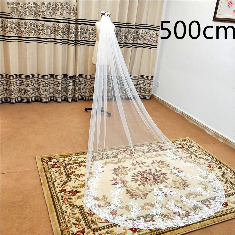 Handmade Applique Bridal Veil
