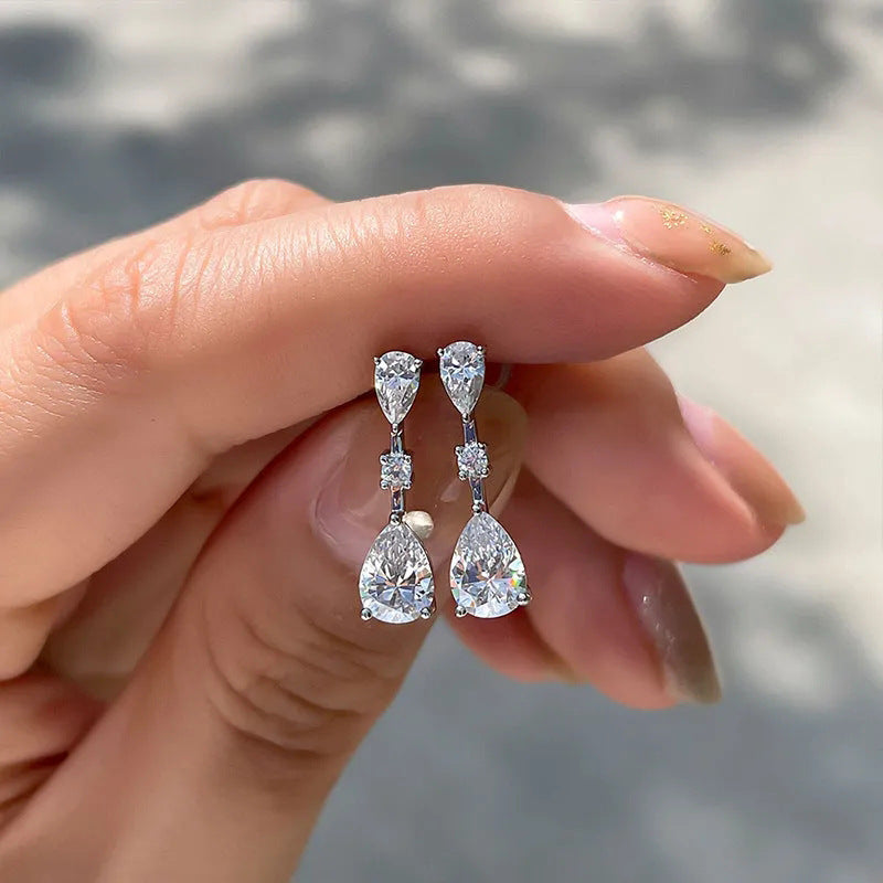 Drop-shaped Bridal Earrings