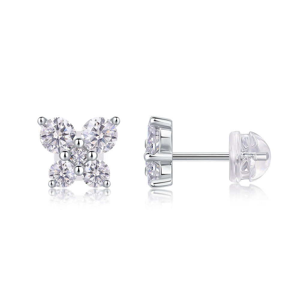 Silver Plated Platinum Stud Earrings