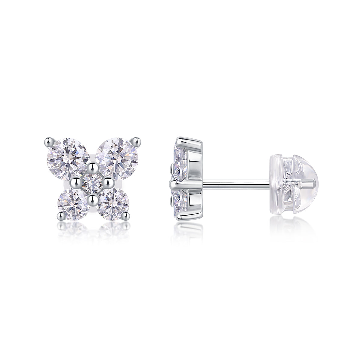 Silver Plated Platinum Stud Earrings