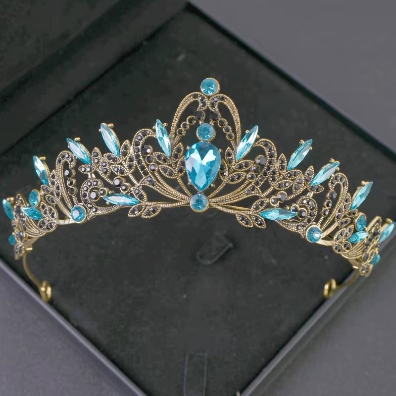 Bridal Headwear Gold-Colour Women'S Full of Classical Temperament Wedding Crown Girl Birthday Dazzling Tiaras