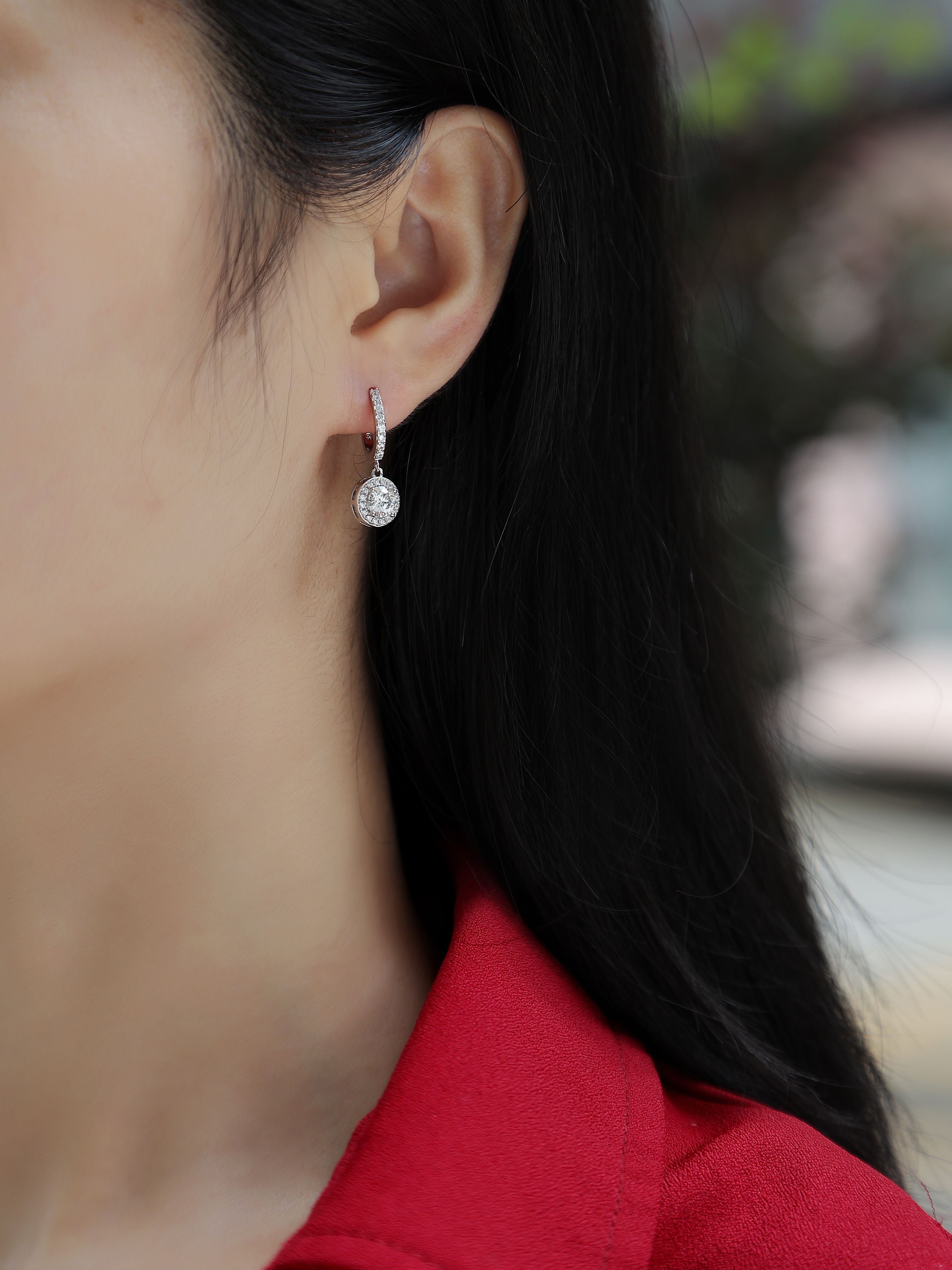 Earrings Set With 0.5-carat Top-quality Moissanite S925 Silver And Platinum-plated Stud Earrings,