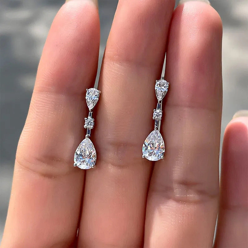 Drop-shaped Bridal Earrings