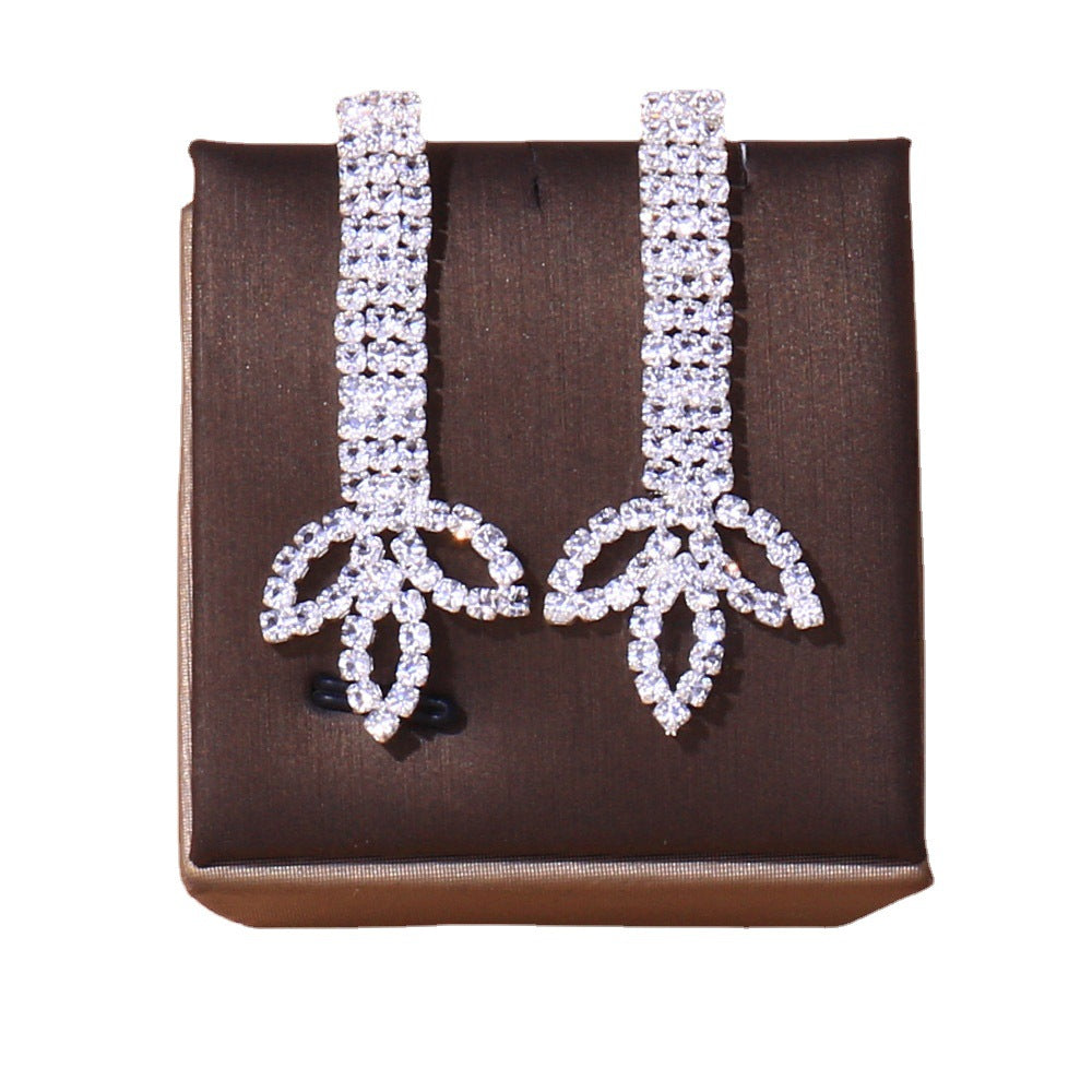 European & American Bridal Necklace Earrings Set