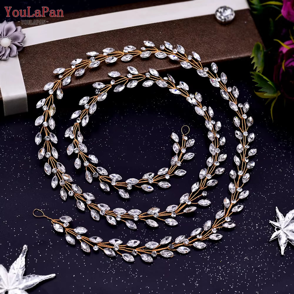 Bohemian Bridal Hair Accessories Crystal Rhinestone Headpiece Bridal Headband Wedding Tiara Hair Jewelry Headwear HP394