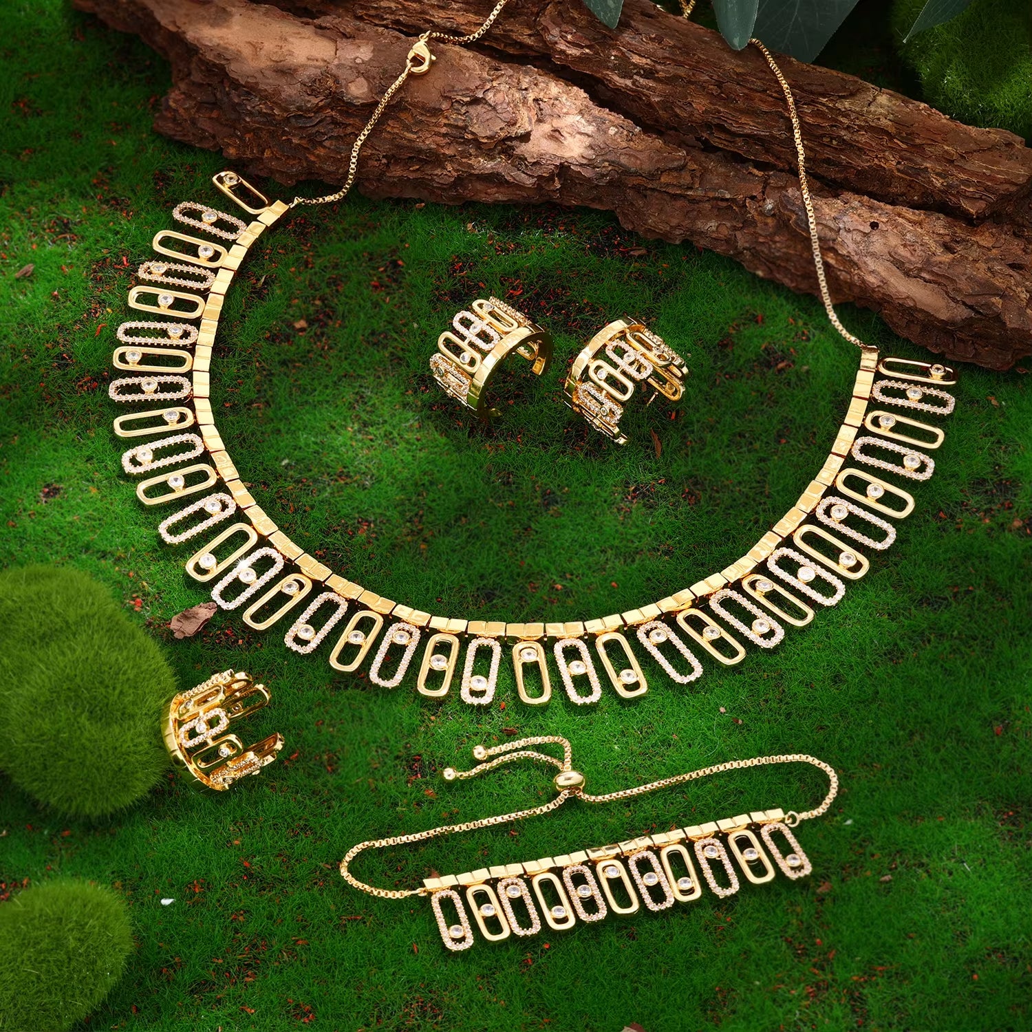2023 Hot Selling Cubic Zirconia Bridal Wedding Jewelry Set Bridal 4-Piece Set Women'S Jewelry Set Jewelry Brand Reproduction
