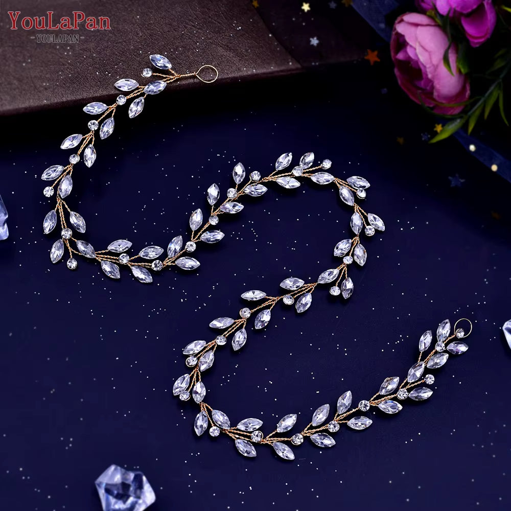 Bohemian Bridal Hair Accessories Crystal Rhinestone Headpiece Bridal Headband Wedding Tiara Hair Jewelry Headwear HP394