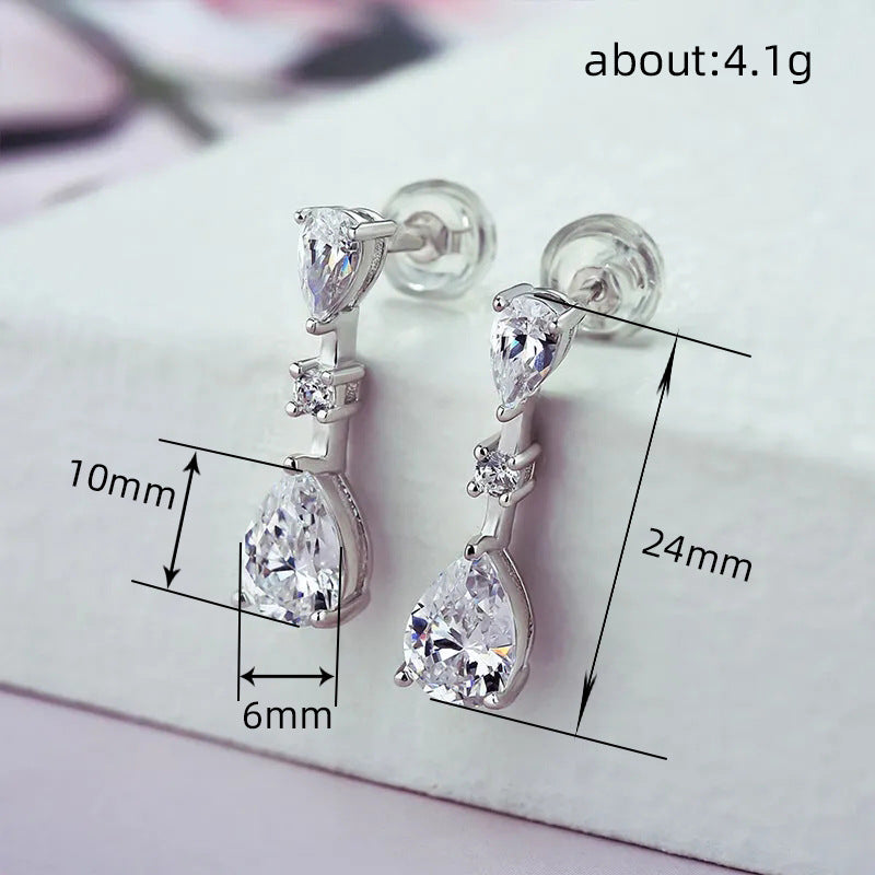 Drop-shaped Bridal Earrings