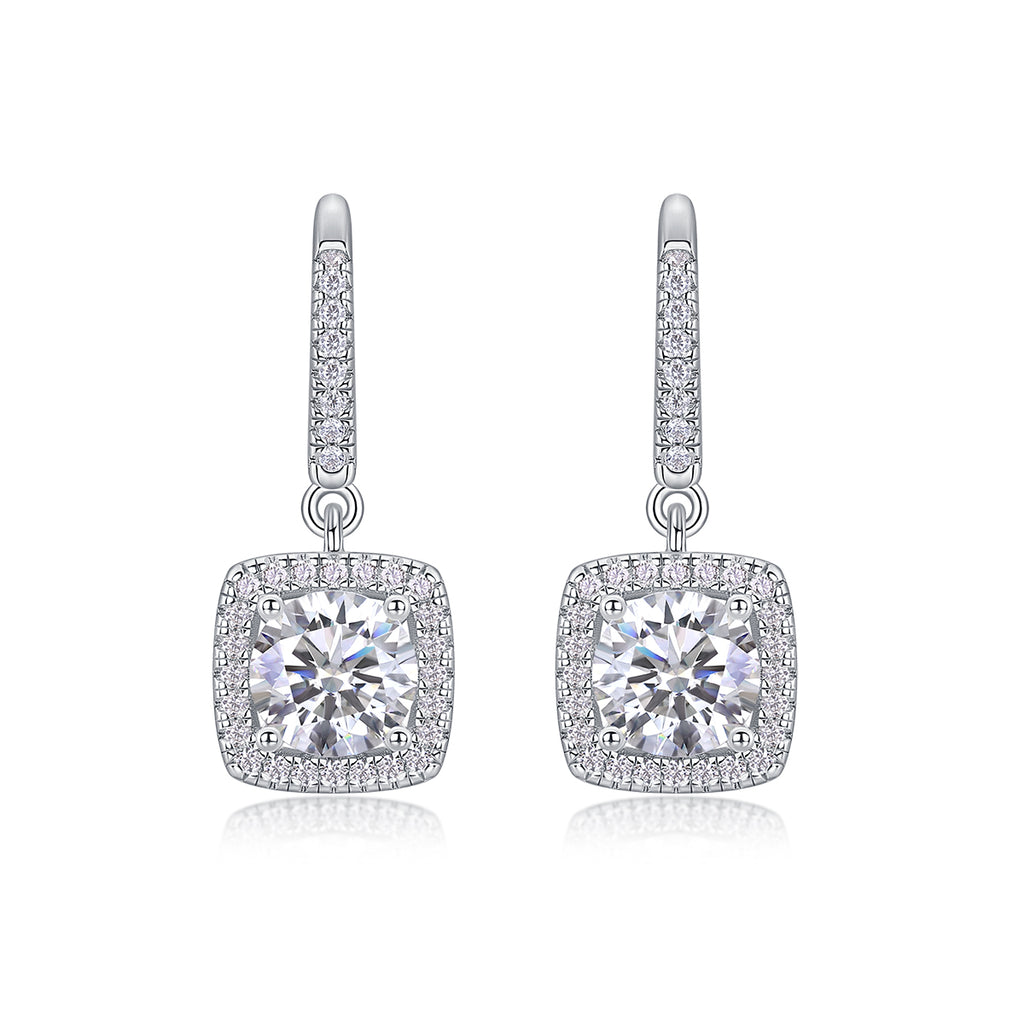 Moissanite Silver Plated Platinum Stud Earrings