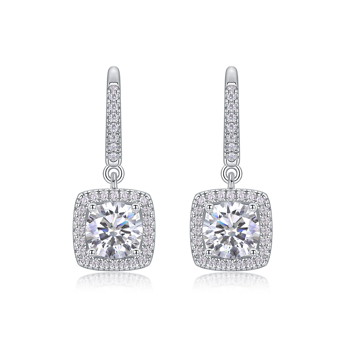 Moissanite Silver Plated Platinum Stud Earrings