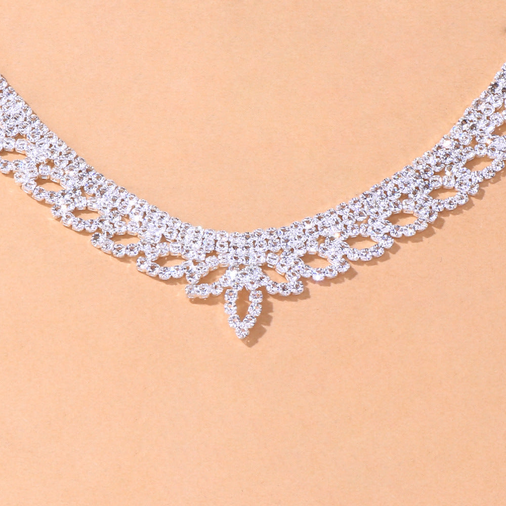 European & American Bridal Necklace Earrings Set