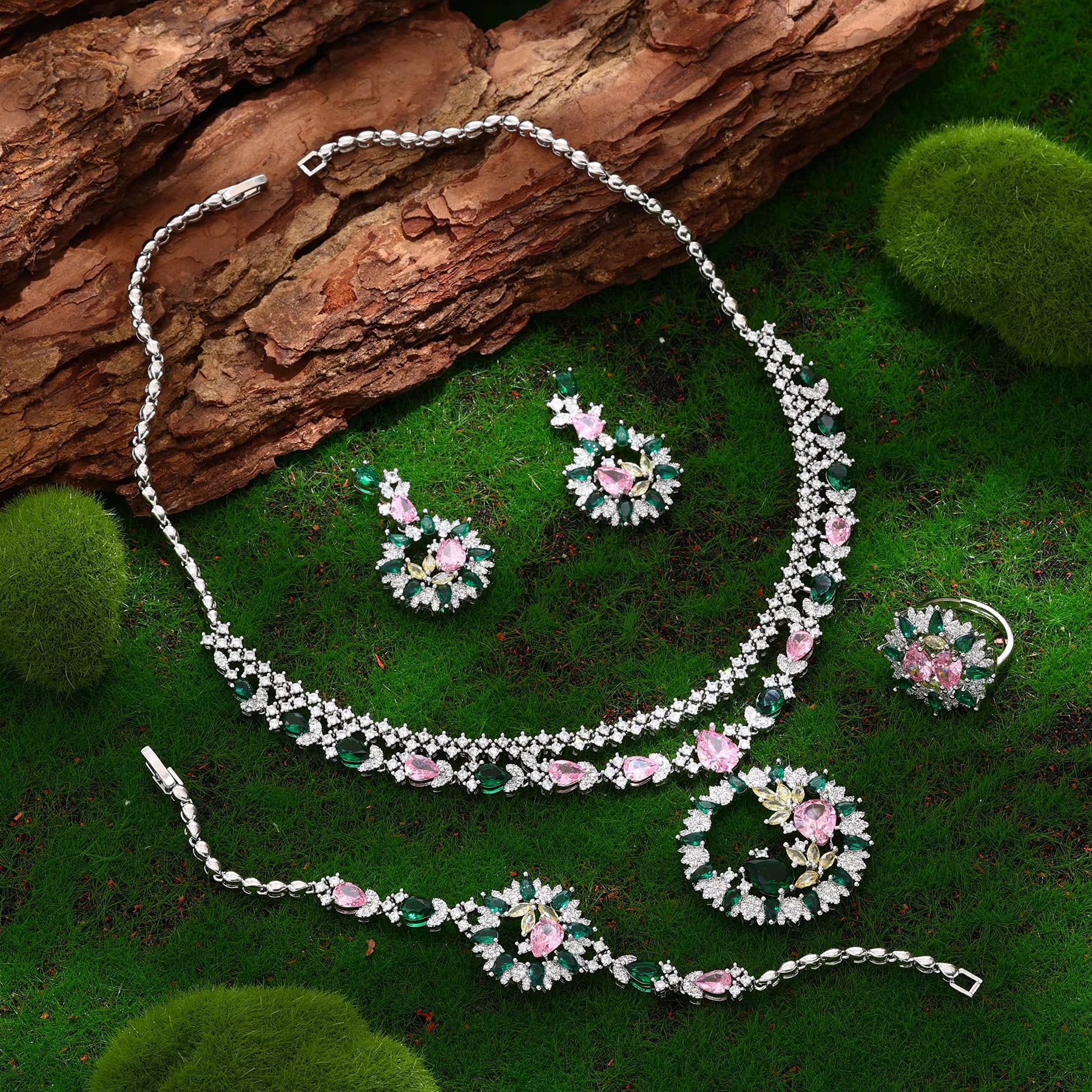 2023 Hot Selling Cubic Zirconia Bridal Wedding Jewelry Set Bridal 4-Piece Set Women'S Jewelry Set Jewelry Brand Reproduction