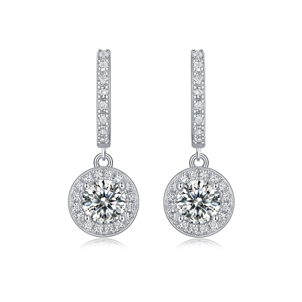 Earrings Set With 0.5-carat Top-quality Moissanite S925 Silver And Platinum-plated Stud Earrings,