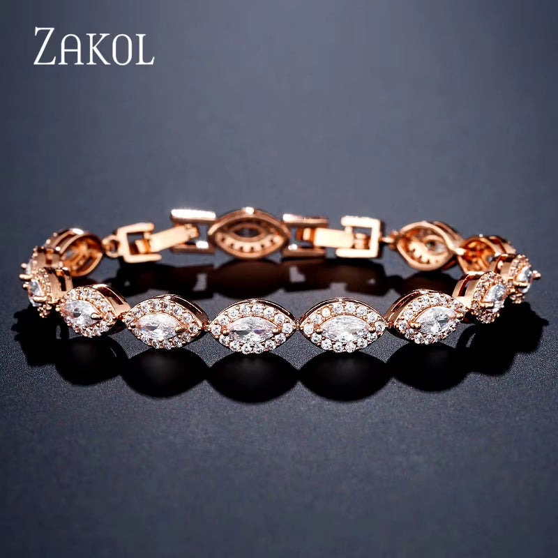 Luxury Water Drop Zirconia Bracelets for Elegant Women Teardrop Charm Bracelet Bridal Wedding Jewelry